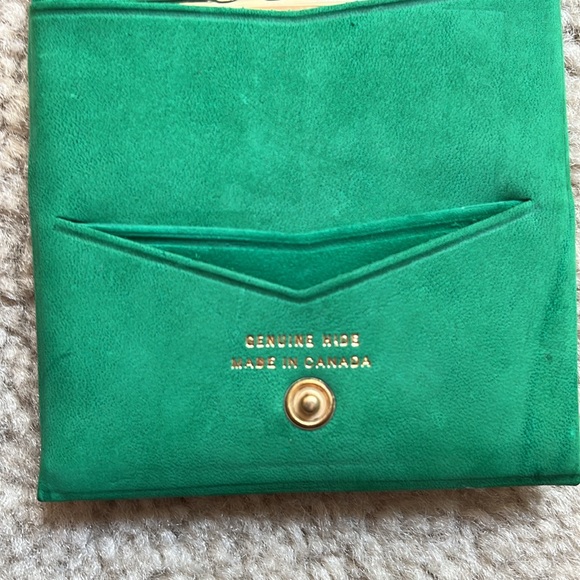 NWOT Vintage Tilley Genuine Hide Suede Wallet Mini Purse in Emerald Green - Picture 7 of 17